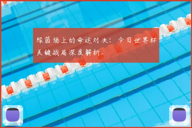 绿茵场上的命运对决：今日世界杯关键战局深度解析。